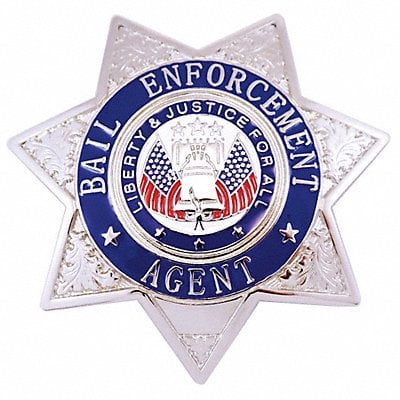 Metal Badge Bail Enf Agent - Star Nickel MPN:4132N