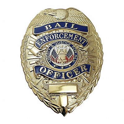 Metal Badge Bail Enf Officer- Oval Gold MPN:4133G