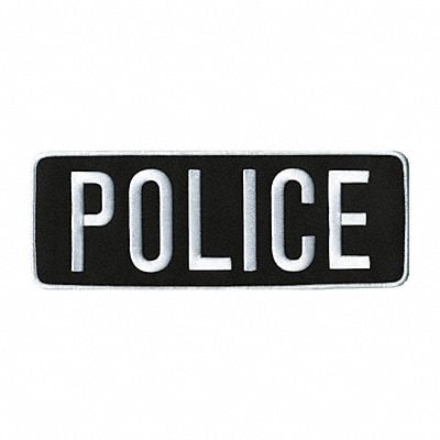 Embroidered Patch Police White on Black MPN:5250