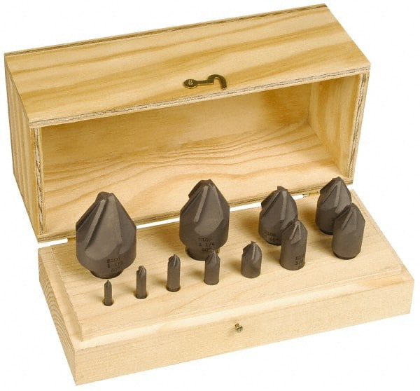 Countersink Set: 10 Pc, 1/4 to 1-1/2