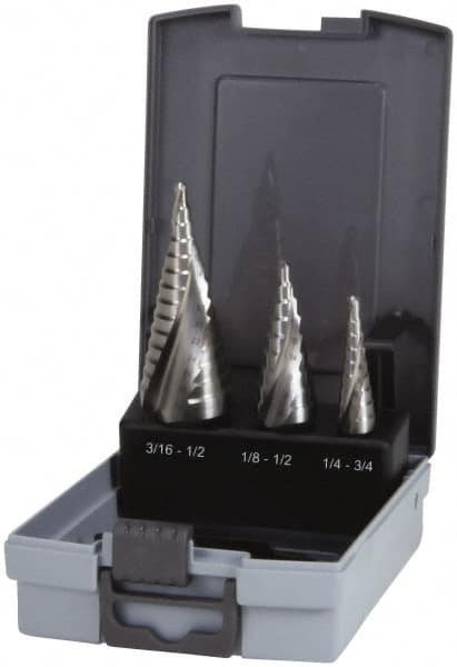 Drill Bit Set: Step Drill Bits, 3 Pc, 118 ° MPN:SDD43275023