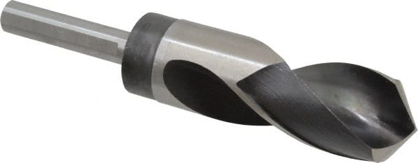 Reduced Shank Drill Bit: 1-1/4'' Dia, 1/2'' Shank Dia, 118 0, High Speed Steel MPN:77429033