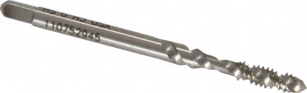 Spiral Flute Tap: #6-32 UNC, 2 Flutes, Plug, 2B Class of Fit, High Speed Steel MPN:K008165AS