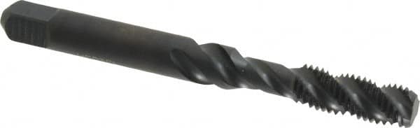 Spiral Flute Tap: 1/4-28 UNF, 3 Flutes, Bottoming, 3B Class of Fit, High Speed Steel, Oxide Coated MPN:K033013AS