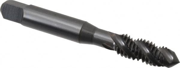 Spiral Flute Tap: 3/8-16 UNC, 3 Flutes, Plug, 3B Class of Fit, High Speed Steel, Oxide Coated MPN:K033018AS