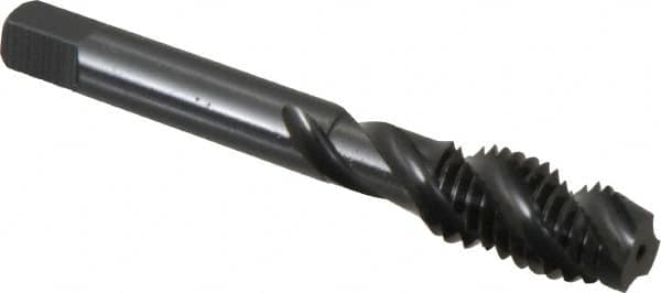 Spiral Flute Tap: 1/2-13 UNC, 3 Flutes, Plug, 3B Class of Fit, High Speed Steel, Oxide Coated MPN:K033026AS