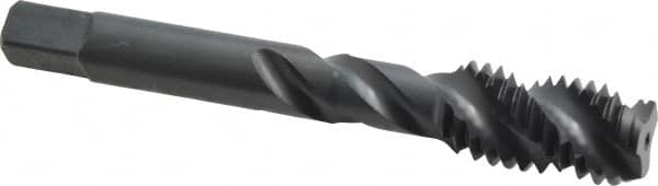 Spiral Flute Tap: 1/2-13 UNC, 3 Flutes, Bottoming, 3B Class of Fit, High Speed Steel, Oxide Coated MPN:K033027AS