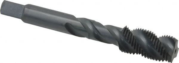 Spiral Flute Tap: 1/2-20 UNF, 3 Flutes, Bottoming, 3B Class of Fit, High Speed Steel, Oxide Coated MPN:K033029AS