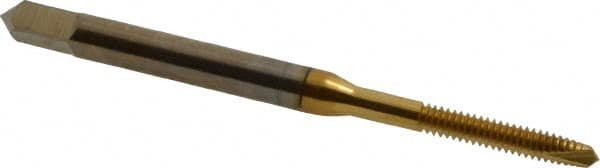 Spiral Point Tap: #3-48 UNC, 2 Flutes, Plug, 2B Class of Fit, High Speed Steel, TiN Coated MPN:K008061AS25