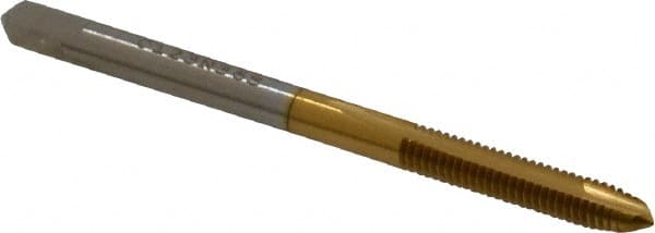 Spiral Point Tap: #6-40 UNF, 2 Flutes, Plug, 2B/3B Class of Fit, High Speed Steel, TiN Coated MPN:K008175AS25