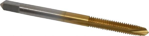 Spiral Point Tap: #8-32 UNC, 2 Flutes, Plug, 3B Class of Fit, High Speed Steel, TiN Coated MPN:K008203AS25