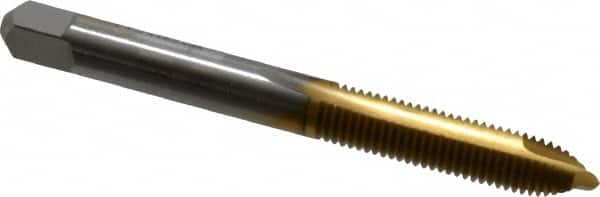 Spiral Point Tap: 1/4-28 UNF, 2 Flutes, Plug, High Speed Steel, TiN Coated MPN:K008361AS25