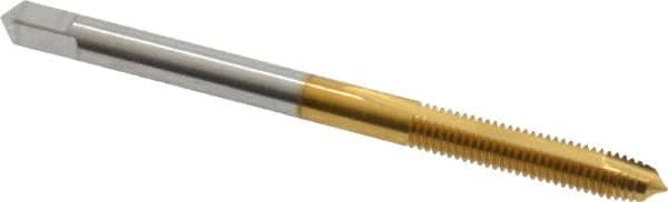 Spiral Point Tap: M3.5x0.60 Metric Coarse, 2 Flutes, Plug, 6H Class of Fit, High Speed Steel, TiN Coated MPN:K027727AS25