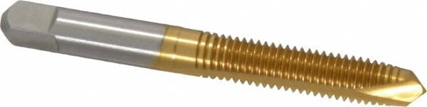 Spiral Point Tap: M8x1.25 Metric Coarse, 2 Flutes, Plug, 6H Class of Fit, High Speed Steel, TiN Coated MPN:K027751AS25