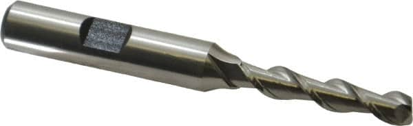 Square End Mill: 1/4'' Dia, 1-1/4'' LOC, 3/8'' Shank Dia, 3-1/16'' OAL, 2 Flutes, High Speed Steel MPN:10654