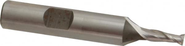 Square End Mill: 0.1575'' Dia, 7/16'' LOC, 3/8'' Shank Dia, 2-5/16'' OAL, 2 Flutes, Cobalt MPN:10814