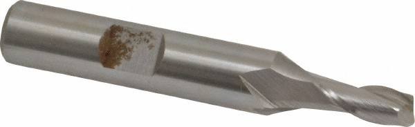 Square End Mill: 0.2165'' Dia, 1/2'' LOC, 3/8'' Shank Dia, 2-3/8'' OAL, 2 Flutes, Cobalt MPN:10817