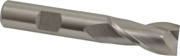 Square End Mill: 0.5709'' Dia, 1-1/8'' LOC, 1/2'' Shank Dia, 3-1/8'' OAL, 2 Flutes, Cobalt MPN:10835