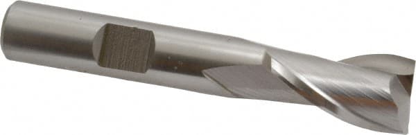 Square End Mill: 15/32'' Dia, 13/16'' LOC, 3/8'' Shank Dia, 2-1/2'' OAL, 2 Flutes, High Speed Steel MPN:E1030030