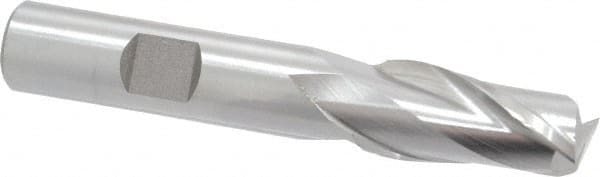 Square End Mill: 17/32'' Dia, 1-1/8'' LOC, 1/2'' Shank Dia, 3-1/8'' OAL, 2 Flutes, High Speed Steel MPN:E1030034