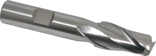 Square End Mill: 9/16'' Dia, 1-1/8'' LOC, 1/2'' Shank Dia, 3-1/8'' OAL, 2 Flutes, High Speed Steel MPN:E1030036