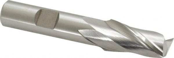 Square End Mill: 19/32'' Dia, 1-1/8'' LOC, 1/2'' Shank Dia, 3-1/8'' OAL, 2 Flutes, High Speed Steel MPN:E1030038