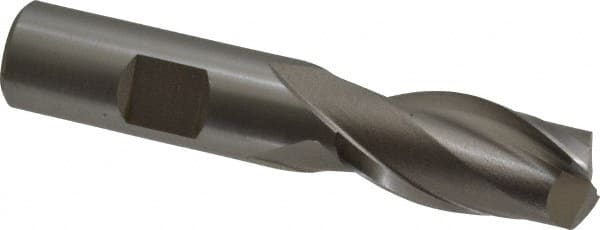 Square End Mill: 21/32'' Dia, 1-5/16'' LOC, 5/8'' Shank Dia, 3-5/16'' OAL, 2 Flutes, High Speed Steel MPN:E103004201