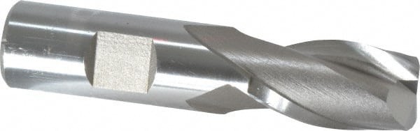 Square End Mill: 3/4'' Dia, 1-5/16'' LOC, 3/4'' Shank Dia, 3-7/16'' OAL, 2 Flutes, High Speed Steel MPN:E1030048