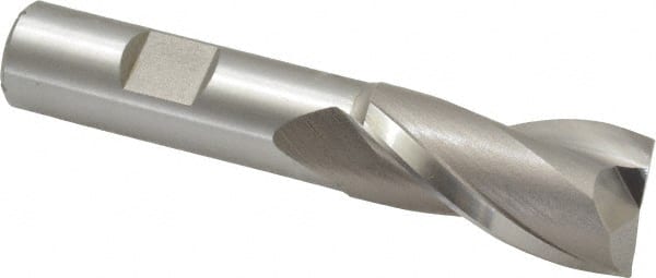 Square End Mill: 13/16'' Dia, 1-1/2'' LOC, 5/8'' Shank Dia, 3-5/8'' OAL, 2 Flutes, High Speed Steel MPN:E1030052