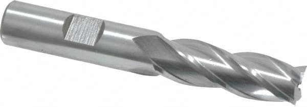 Square End Mill: 1/2'' Dia, 1-1/2'' LOC, 1/2'' Shank Dia, 3-1/4'' OAL, 4 Flutes, High Speed Steel MPN:E1031032