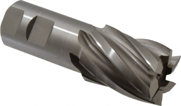 Square End Mill: 1-1/2'' Dia, 2'' LOC, 1-1/4'' Shank Dia, 4-1/2'' OAL, 6 Flutes, High Speed Steel MPN:E1032132