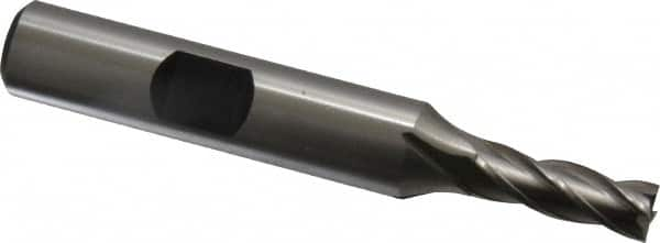 Square End Mill: 7/32'' Dia, 5/8'' LOC, 3/8'' Shank Dia, 2-7/16'' OAL, 4 Flutes, High Speed Steel MPN:E103901402