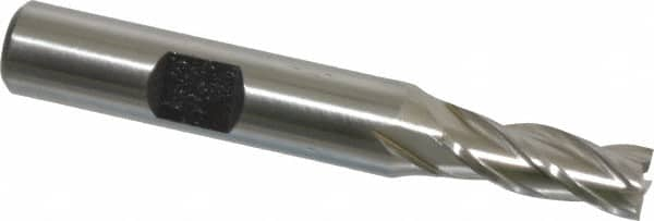 Square End Mill: 9/32'' Dia, 3/4'' LOC, 3/8'' Shank Dia, 2-1/2'' OAL, 4 Flutes, High Speed Steel MPN:E103901801