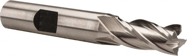 Square End Mill: 11/32'' Dia, 3/4'' LOC, 3/8'' Shank Dia, 2-1/2'' OAL, 4 Flutes, High Speed Steel MPN:E1039022