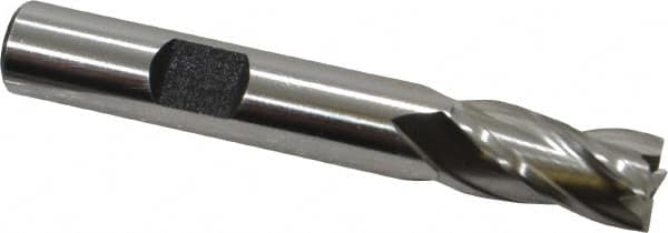 Square End Mill: 3/8'' Dia, 3/4'' LOC, 3/8'' Shank Dia, 2-1/2'' OAL, 4 Flutes, High Speed Steel MPN:E1039024