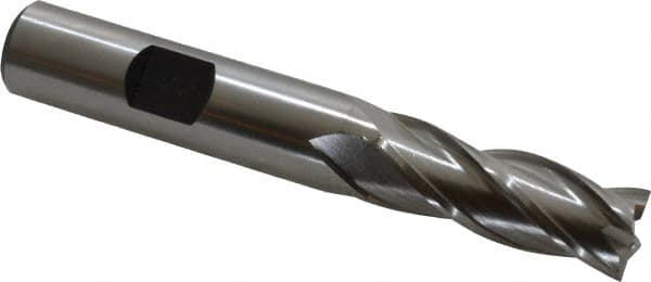 Square End Mill: 15/32'' Dia, 1-1/4'' LOC, 1/2'' Shank Dia, 3-1/4'' OAL, 4 Flutes, High Speed Steel MPN:E1039030