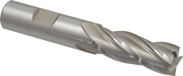 Square End Mill: 5/8'' Dia, 1-5/8'' LOC, 5/8'' Shank Dia, 3-3/4'' OAL, 4 Flutes, High Speed Steel MPN:E1039040