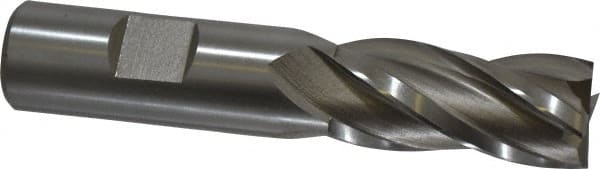 Square End Mill: 3/4'' Dia, 1-5/8'' LOC, 3/4'' Shank Dia, 3-7/8'' OAL, 4 Flutes, High Speed Steel MPN:E1039048