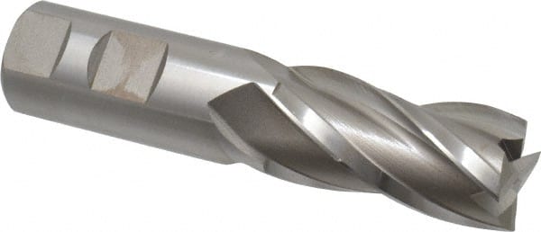 Square End Mill: 1'' Dia, 2'' LOC, 1'' Shank Dia, 4-1/2'' OAL, 4 Flutes, High Speed Steel MPN:E1039064