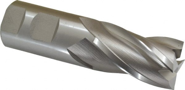 Square End Mill: 1-1/4'' Dia, 2'' LOC, 1-1/4'' Shank Dia, 4-1/2'' OAL, 4 Flutes, High Speed Steel MPN:E1039116