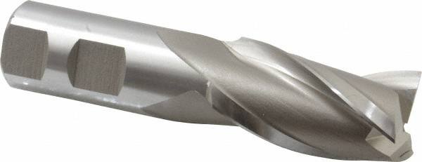 Square End Mill: 1-1/8'' Dia, 2'' LOC, 1'' Shank Dia, 4-1/2'' OAL, 3 Flutes, High Speed Steel MPN:E1043108