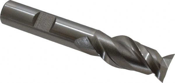 Square End Mill: 5/8'' Dia, 1-3/8'' LOC, 1/2'' Shank Dia, 3-3/8'' OAL, 2 Flutes, High Speed Steel MPN:E107004001