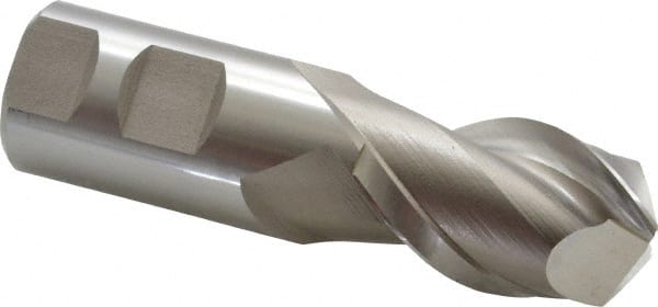 Square End Mill: 1-1/4'' Dia, 2'' LOC, 1-1/4'' Shank Dia, 4-1/2'' OAL, 2 Flutes, High Speed Steel MPN:E107006403