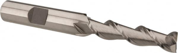 Square End Mill: 5/16'' Dia, 1-3/8'' LOC, 3/8'' Shank Dia, 3-1/8'' OAL, 2 Flutes, High Speed Steel MPN:E107102001