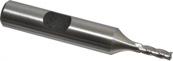 Square End Mill: 1/8'' Dia, 3/8'' LOC, 3/8'' Shank Dia, 2-5/16'' OAL, 4 Flutes, Cobalt MPN:E2039008