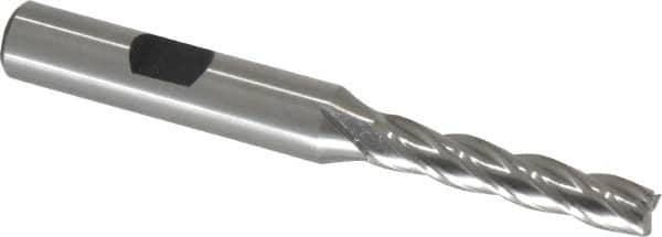 Square End Mill: 1/4'' Dia, 1-1/4'' LOC, 3/8'' Shank Dia, 3-1/16'' OAL, 4 Flutes, Cobalt MPN:E2040016