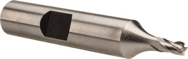 Square End Mill: 1/8'' Dia, 3/16'' LOC, 3/8'' Shank Dia, 2-1/8'' OAL, 4 Flutes, Cobalt MPN:E299914105