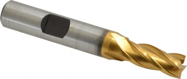 Square End Mill: 5/16'' Dia, 3/4'' LOC, 3/8'' Shank Dia, 2-1/2'' OAL, 4 Flutes, Cobalt MPN:E4039020