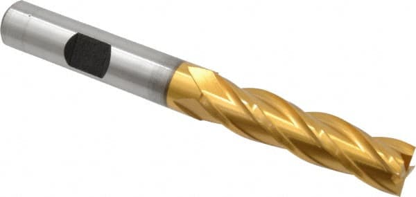 Square End Mill: 3/8'' Dia, 1-1/2'' LOC, 3/8'' Shank Dia, 3-1/4'' OAL, 4 Flutes, Cobalt MPN:E4040024