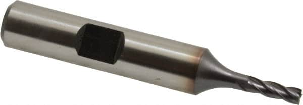 Square End Mill: 1/8'' Dia, 3/8'' LOC, 3/8'' Shank Dia, 2-5/16'' OAL, 4 Flutes, Cobalt MPN:E7039008